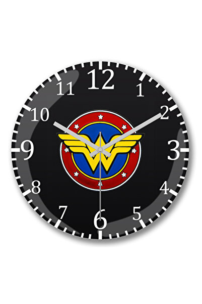 BASKI DÜNYASI Ceas de perete Camiseta Mulher Maravilha din sticlă autentică b...