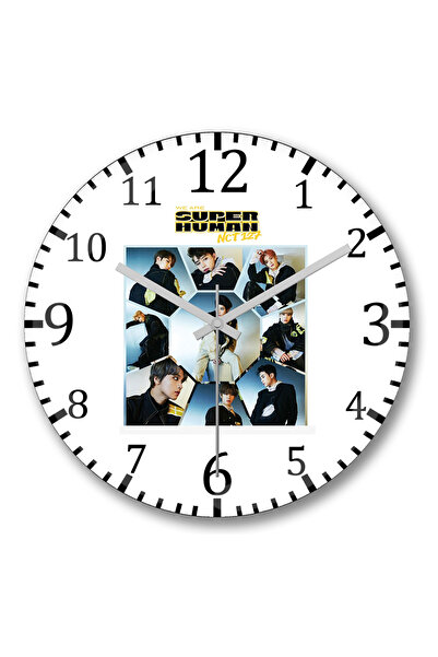 BASKI DÜNYASI Nct 127 ساعة حائط خارقة من الزجاج الحقيقي المنحني