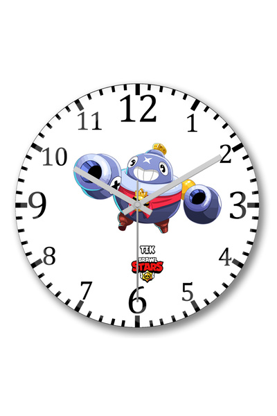 BASKI DÜNYASI Ceas de perete Brawl Stars din sticlă autentică bombată