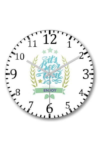 BASKI DÜNYASI Ceas de perete Beer Time Enjoy din sticlă autentică bombată