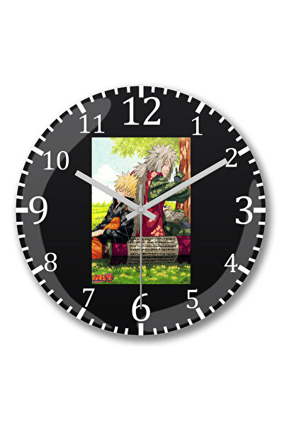 BASKI DÜNYASI ساعة حائط ناروتو إي جيرايا من الزجاج الحقيقي المنحني
