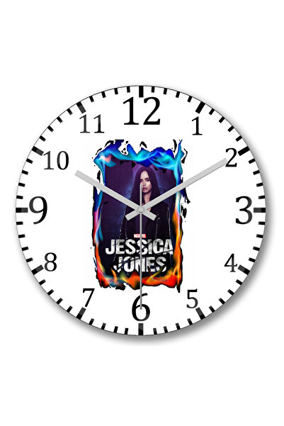 BASKI DÜNYASI Ceas de perete Marvel Jessica Jones din sticlă autentică bombată
