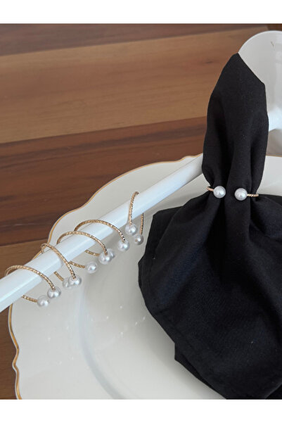 Menar Tasarım 6 металевих та перлинних серветкових кілець - Dетalisе Кільця для серветок додають елегантності столу