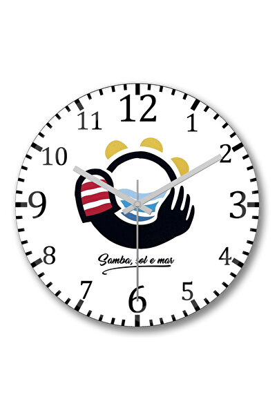 BASKI DÜNYASI Ceas de perete Samba Sol E Mar din sticlă autentică bombată