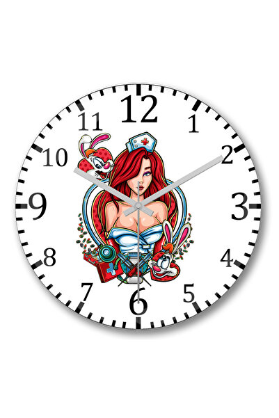 BASKI DÜNYASI Ceas de perete Jessica Rabbit din sticlă autentică bombată