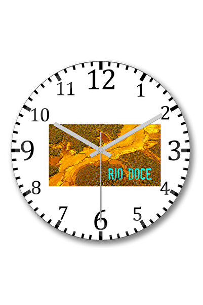 BASKI DÜNYASI ساعة حائط ريو دوس من الزجاج الحقيقي المنحني