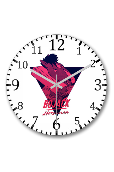 BASKI DÜNYASI ساعة حائط بوجاك هورسمان من الزجاج الحقيقي المنحني