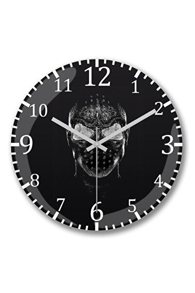 BASKI DÜNYASI ساعة حائط ماسكارا من الزجاج الحقيقي المنحني