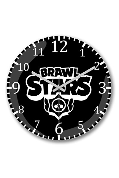 BASKI DÜNYASI Ceas de perete cu logo Brawl Stars din sticlă autentică bombată