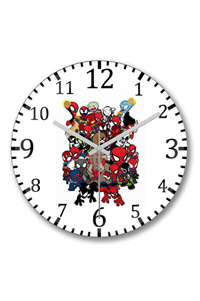 BASKI DÜNYASI Ceas de perete cu fața lui Spider Man din sticlă autentică bombată