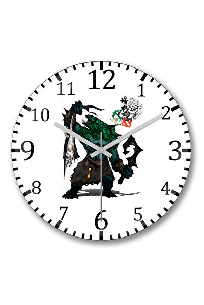 BASKI DÜNYASI ساعة حائط تايد هنتر دوتا 2 من الزجاج الحقيقي المنحني