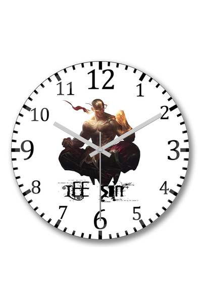 BASKI DÜNYASI ساعة حائط God Fist Lee Sin من الزجاج الحقيقي المنحني