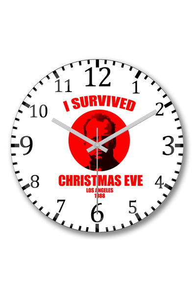 BASKI DÜNYASI Ρολόι τοίχου Christmas Eve Survivor με κυρτό γυαλί από αληθινό ...