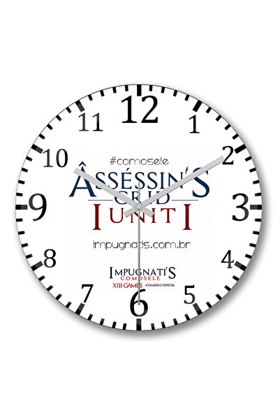 BASKI DÜNYASI Ceas de perete Comosele Assassin's Creed Unity din sticlă auten...