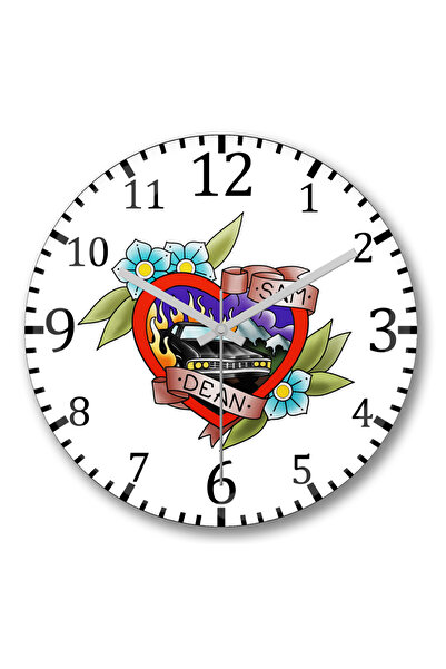 BASKI DÜNYASI Ceas de perete Supernatural Sam Dean din sticlă autentică bombată