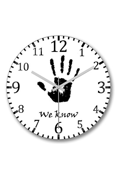 BASKI DÜNYASI ساعة حائط Skyrim من الزجاج الحقيقي المنحني