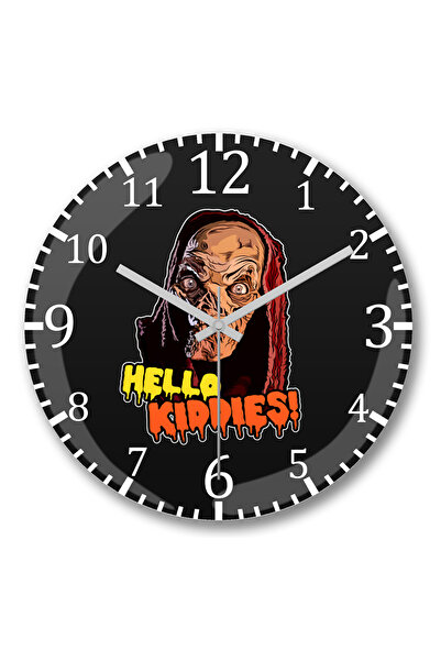 BASKI DÜNYASI ساعة حائط كريبت كيبر هالو كيديز من الزجاج الحقيقي المنحني