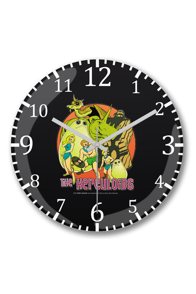 BASKI DÜNYASI ساعة حائط هرقلويدز من الزجاج الحقيقي المنحني