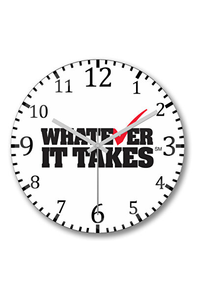 BASKI DÜNYASI Ceas de perete Whatever It Takes din sticlă autentică bombată