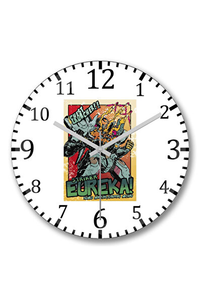 BASKI DÜNYASI ساعة حائط يوريكا من الزجاج الحقيقي المنحني