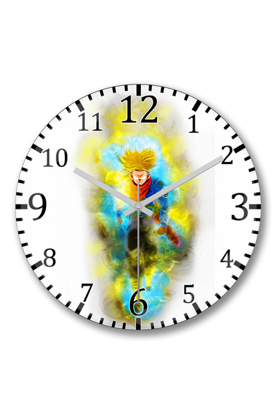 BASKI DÜNYASI ساعة حائط سوبر ساياجين رايج من الزجاج الحقيقي المنحني