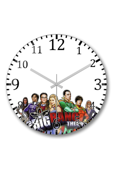 BASKI DÜNYASI ساعة حائط نظرية الانفجار الكبير من الزجاج الحقيقي المنحني