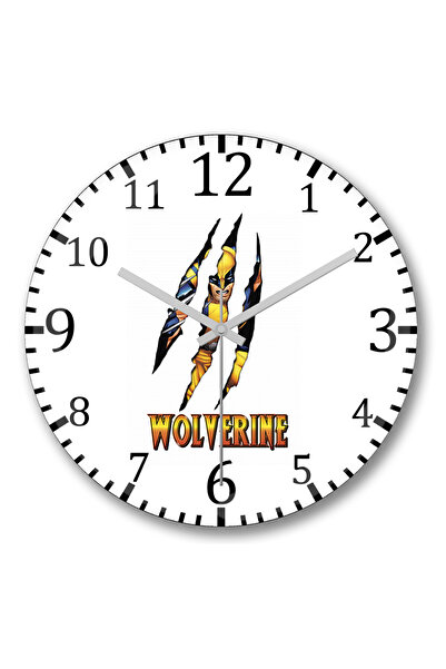 BASKI DÜNYASI ساعة حائط ولفيرين من الزجاج الحقيقي المنحني