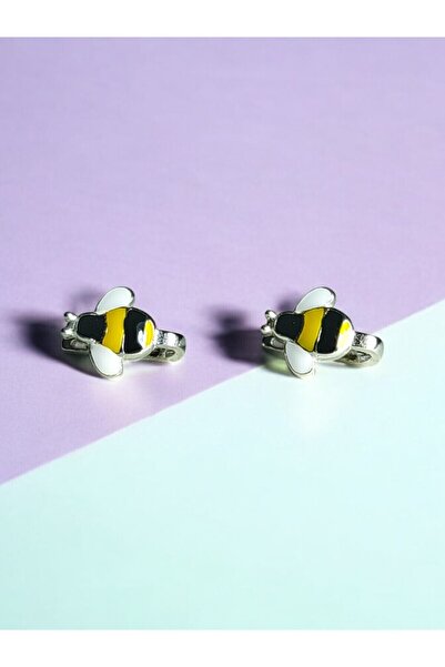 LITTLELUXE Arı Gümüş Çocuk Küpe, 925 Ayar Gümüş Kız Çocuk Küpe, Çocuk Gümüş Küpe, Çocuk J Küpe