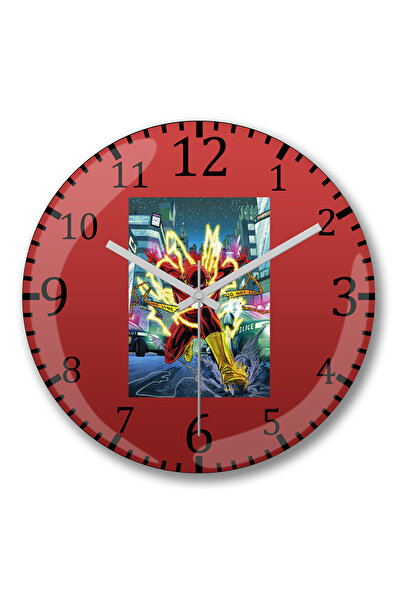 BASKI DÜNYASI ساعة حائط فلاش من الزجاج الحقيقي المنحني