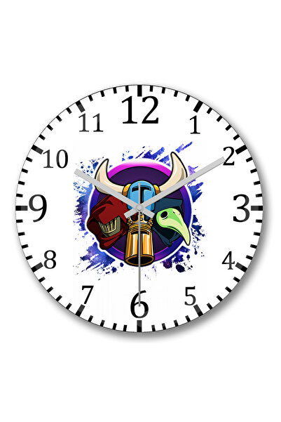 BASKI DÜNYASI ساعة حائط شيفل نايت هيدز من الزجاج الحقيقي المنحني