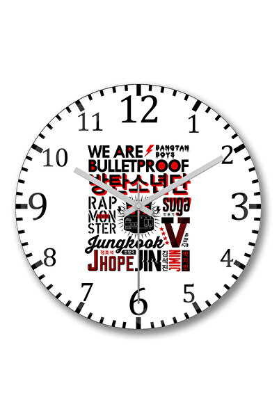 BASKI DÜNYASI Ceas de perete BS Collage din sticlă autentică bombată