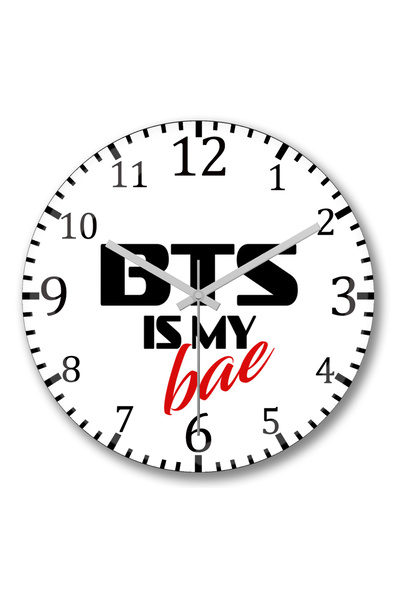 BASKI DÜNYASI Ceas de perete Bts Is My Bae din sticlă autentică bombată