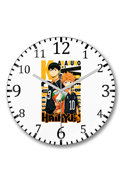 BASKI DÜNYASI Haikyuu Volleyball Karasuno Wall Saati Bombeli Real Glass