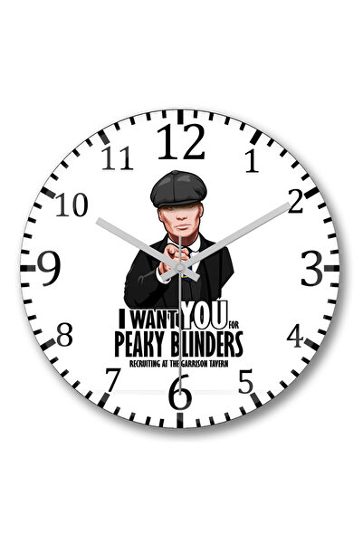 BASKI DÜNYASI Ceas de perete Peaky Blinders din sticlă autentică bombată