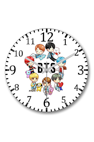 BASKI DÜNYASI Ceas de perete Bts Dna X Bt din sticlă autentică bombată