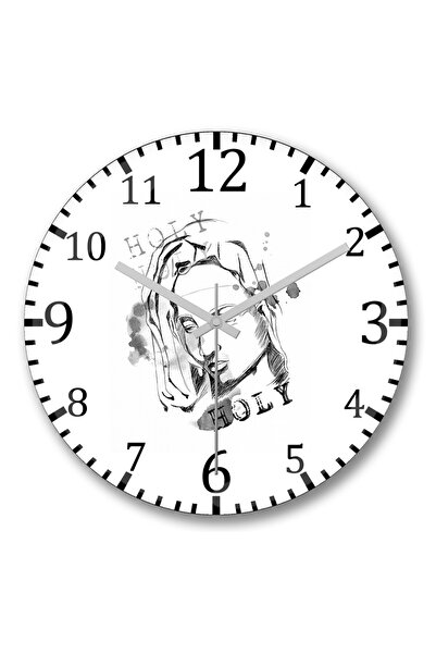 BASKI DÜNYASI Καμπύλο ρολόι τοίχου από αληθινό γυαλί