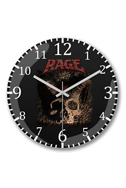 BASKI DÜNYASI ساعة حائط رايد باند رايد ذا ديفيل من الزجاج الحقيقي المنحني