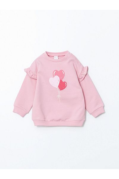 LC Waikiki Printed Baby Girl Sweatshirt and Sweatpants Set of 2