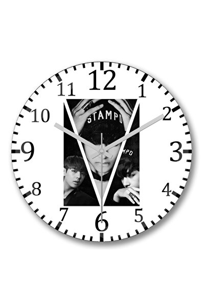 BASKI DÜNYASI ساعة حائط BTSBangtan Sonyeondan Dark Kim Taehyung من الزجاج الحقيقي المنحني