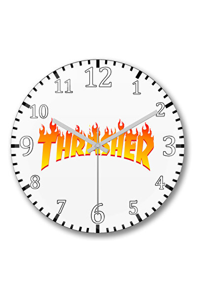 BASKI DÜNYASI ساعة حائط ثراشر شفافة من الزجاج الحقيقي المنحني