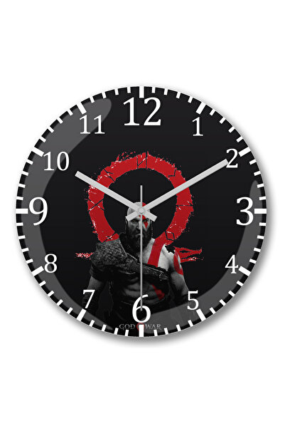 BASKI DÜNYASI ساعة حائط إله الحرب من الزجاج الحقيقي المنحني