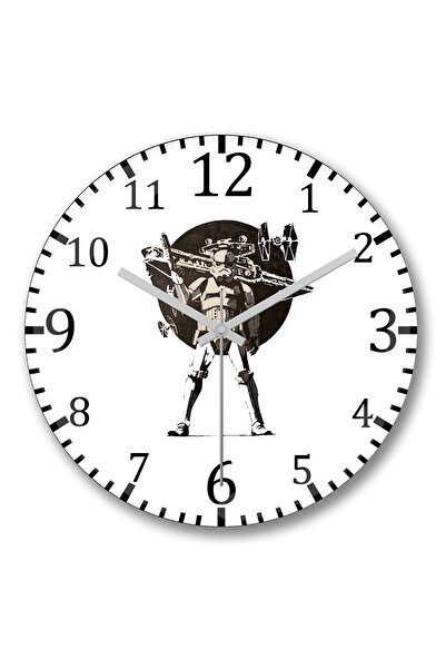 BASKI DÜNYASI Ceas de perete Darth Vader I'm Ready din sticlă autentică bombată