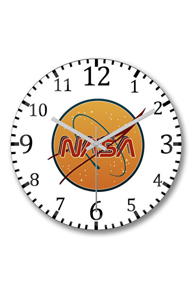 BASKI DÜNYASI Ceas de perete retro Nasa din anii 70 din sticlă autentică