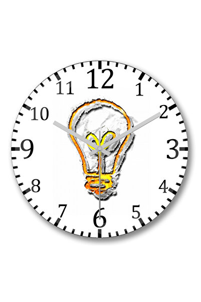 BASKI DÜNYASI مصباح لمبة ساعة حائط منحني زجاج حقيقي