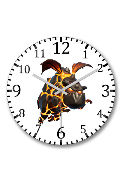 BASKI DÜNYASI ساعة حائط لافا كلاش أوف كلانز من الزجاج الحقيقي المنحني