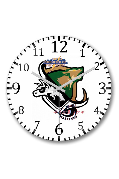 BASKI DÜNYASI ساعة حائط Storm and Halfeyes من الزجاج الحقيقي المنحني