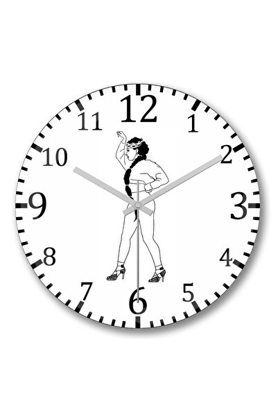 BASKI DÜNYASI ساعة حائط لليوجا من الزجاج الحقيقي المنحني