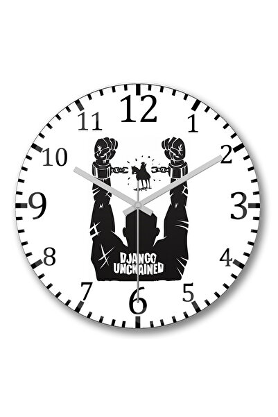 BASKI DÜNYASI ساعة حائط جانغو غير مقيدة من الزجاج الحقيقي المنحني