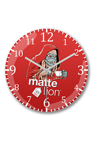 BASKI DÜNYASI ساعة حائط أسد غير لامعة من الزجاج الحقيقي