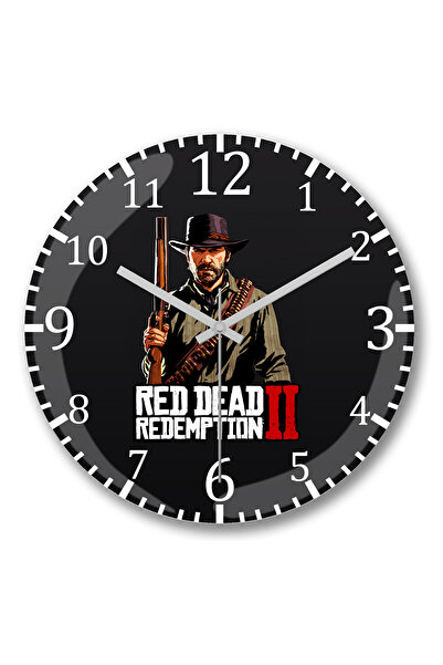 BASKI DÜNYASI Ceas de perete Red Dead Redemption 2 Arthur din sticlă autentică bombată